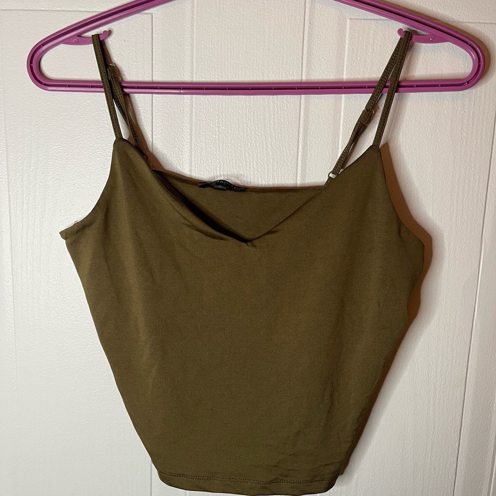 Dynamite Green Fitted Crop Camisole